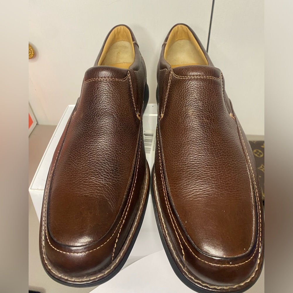 Johnston & Murphy Mens Shoes Brown Leather Slip On Loafers Size 9.5 M 20-1912
